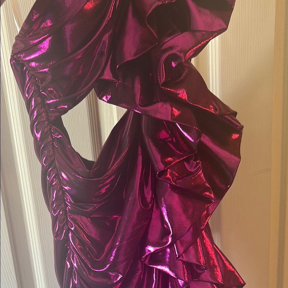 Brand New House Pf CB Shiny Pink Ruched Dress size L+